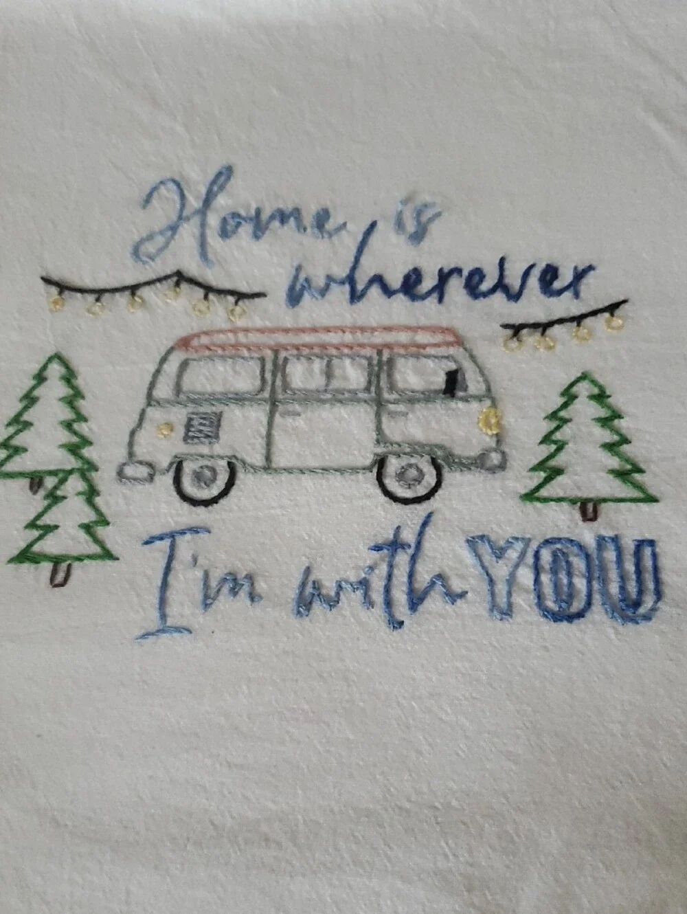 Hand Embroidered Dish Towels Set Of 5